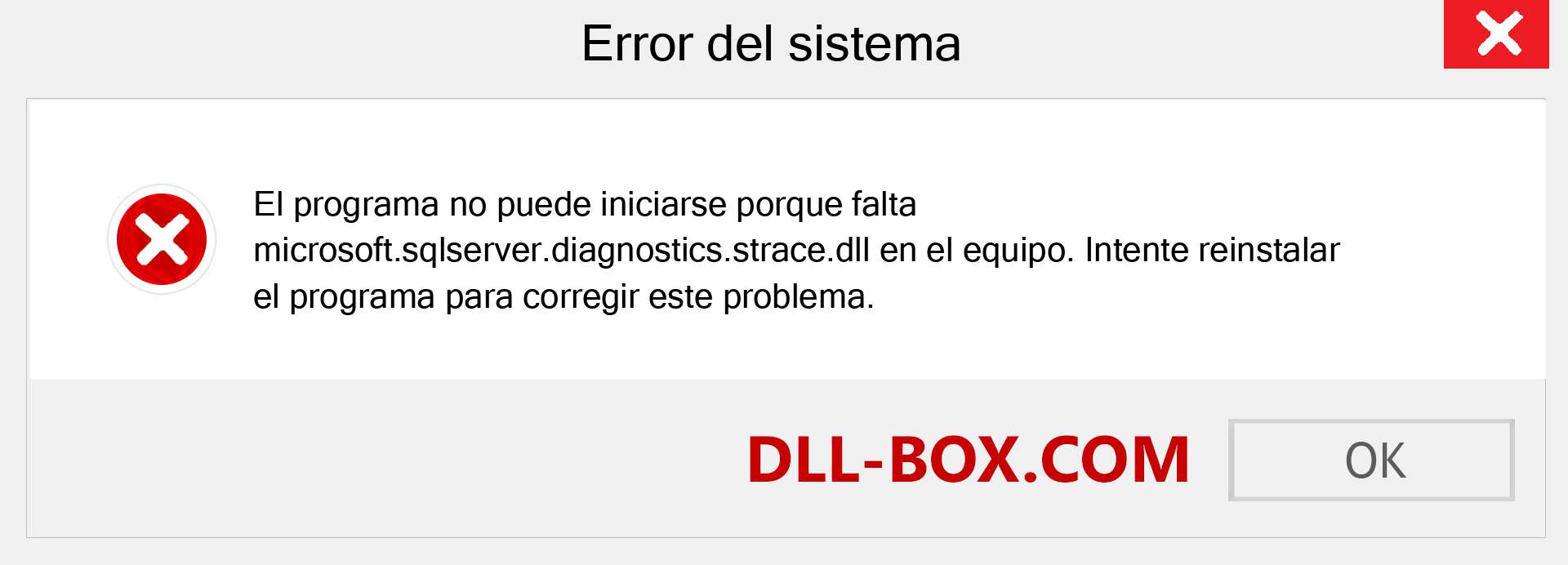 ¿Falta el archivo microsoft.sqlserver.diagnostics.strace.dll ?. Descargar para Windows 7, 8, 10 - Corregir microsoft.sqlserver.diagnostics.strace dll Missing Error en Windows, fotos, imágenes